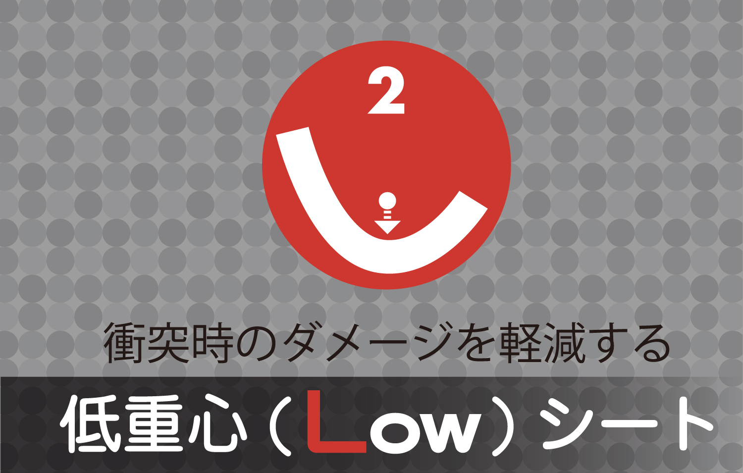 衝撃時のダメージを軽減する 低重心シート LOWシート ロゴ