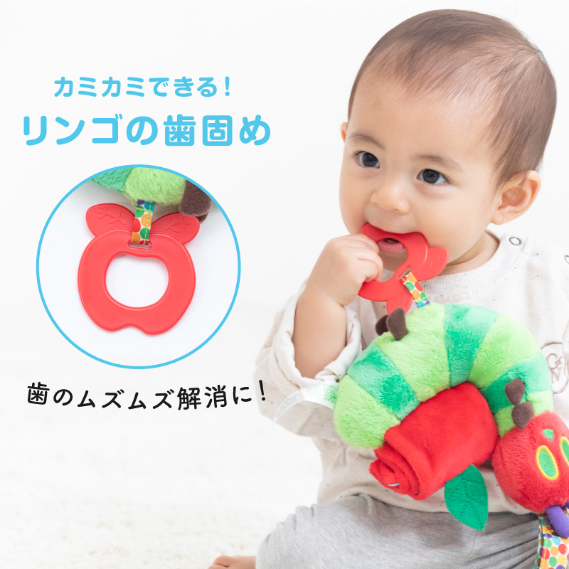 カミカミできるリンゴの形の歯固めつき