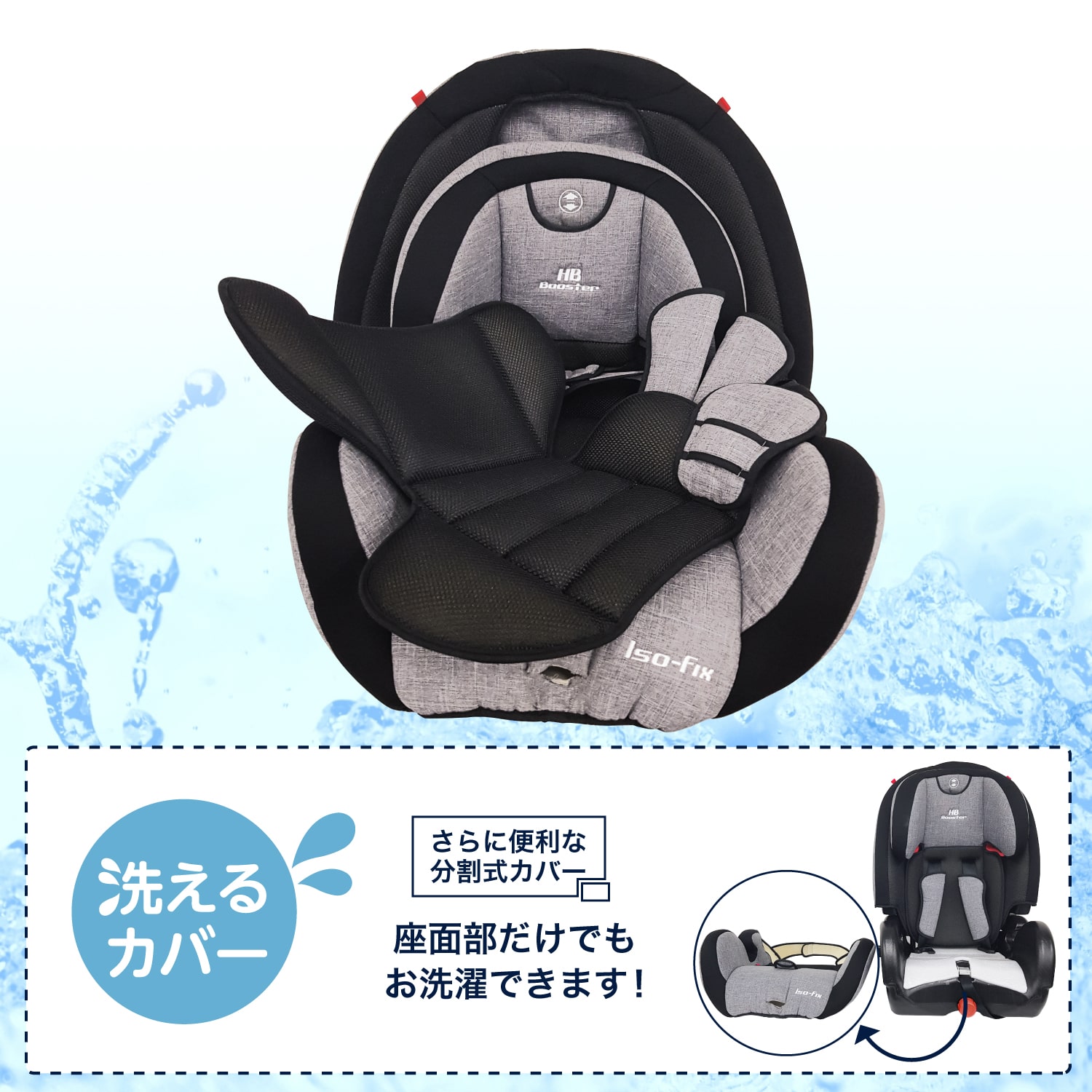 洗えるシートカバー ハイバックブースター ECFix 日本育児