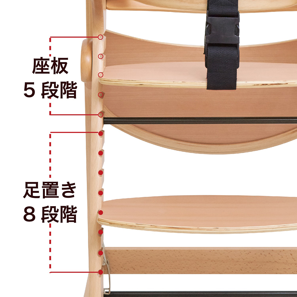 たためる 木製スマートハイチェア3　椅子もテーブルも簡単にたためてスッキリ！