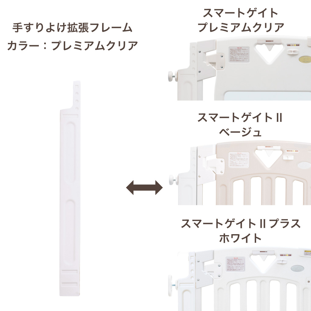 スマートゲイト2 手すりよけ拡張フレーム ベビーゲート カラー：プレミアムクリア